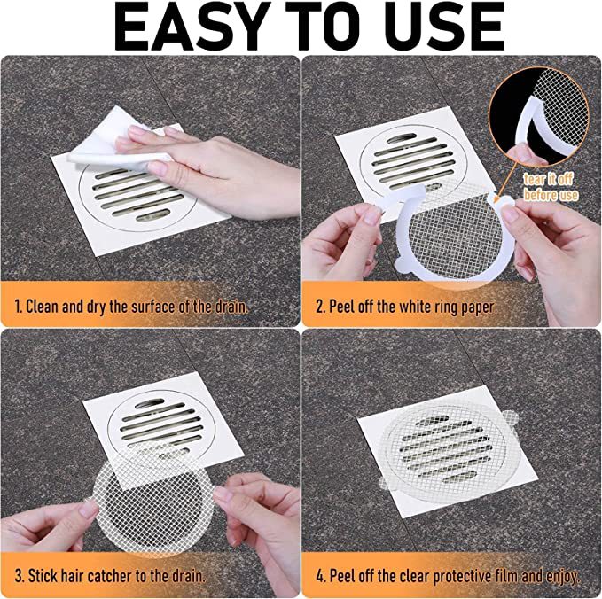 Shower drain mesh stickers, bathtub floor drain stickers, disposable shower drain adapter mesh stickers Application Scenario