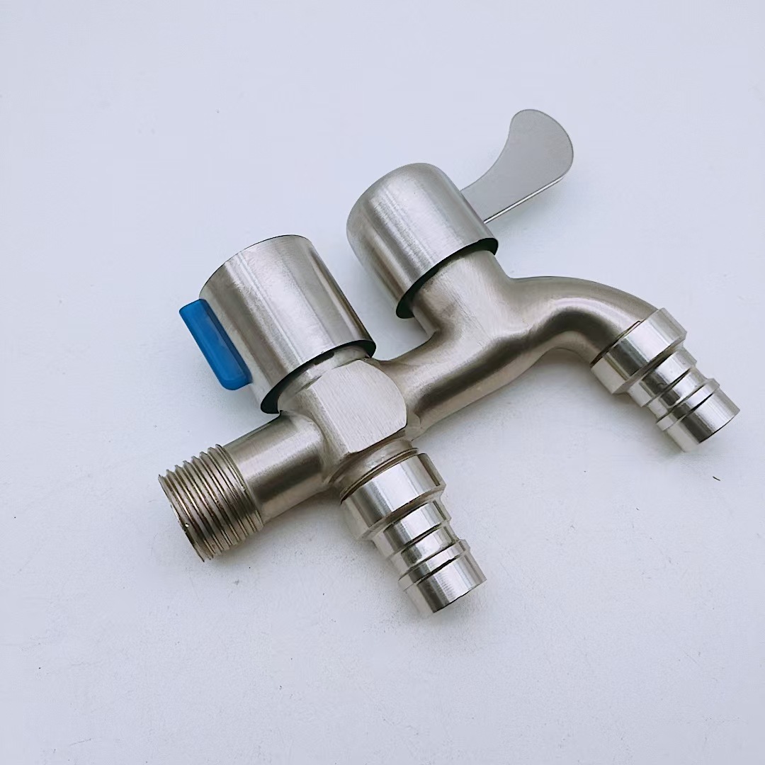 Alloy brushed multi-functional faucet, one inlet and two outlets, dual-water faucet, dual-outlet and dual-on washing machine faucet Application Scenario