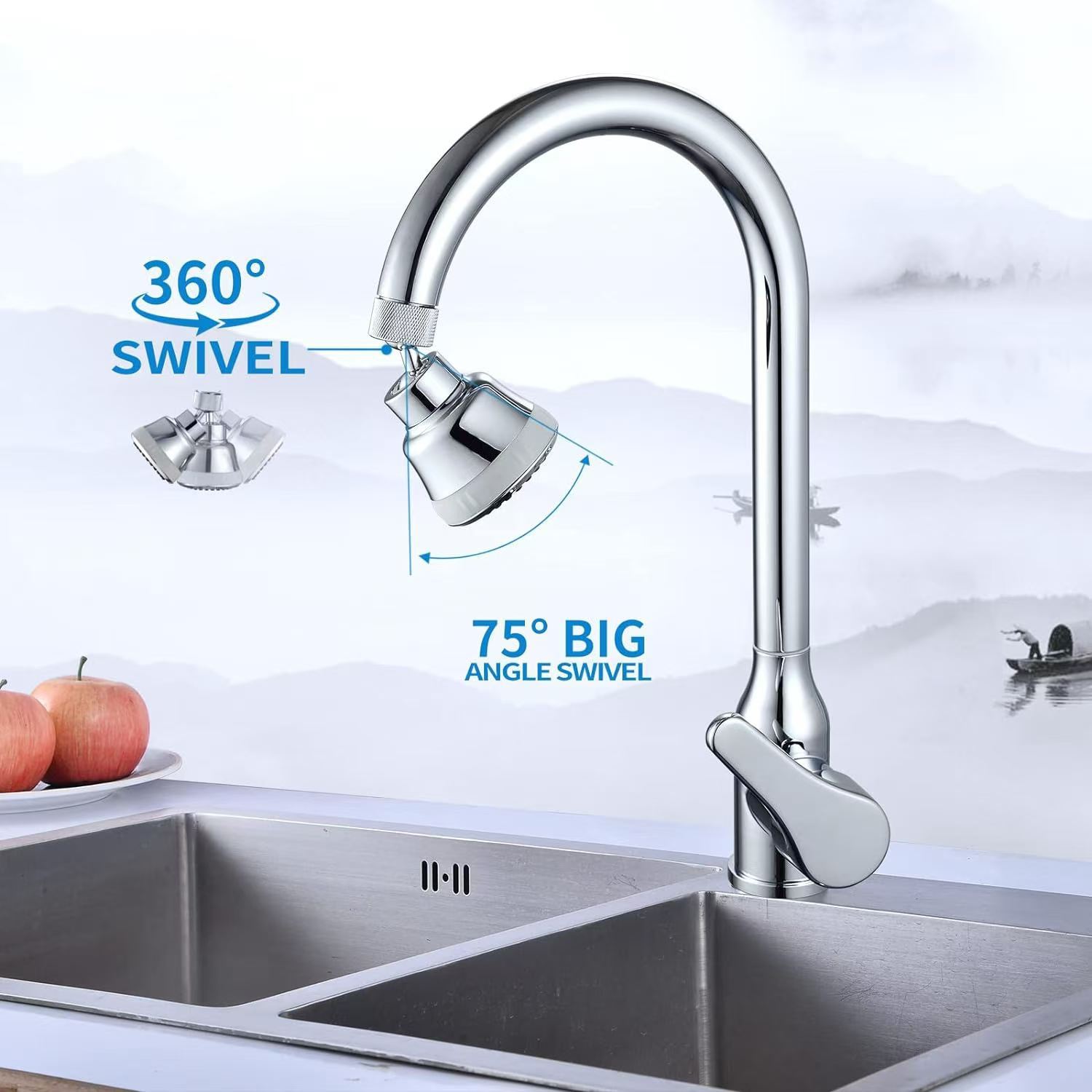 Cross-border kitchen faucet anti-splash water wonder, universal extender, sink faucet, bubbler connector, shower head details Picture