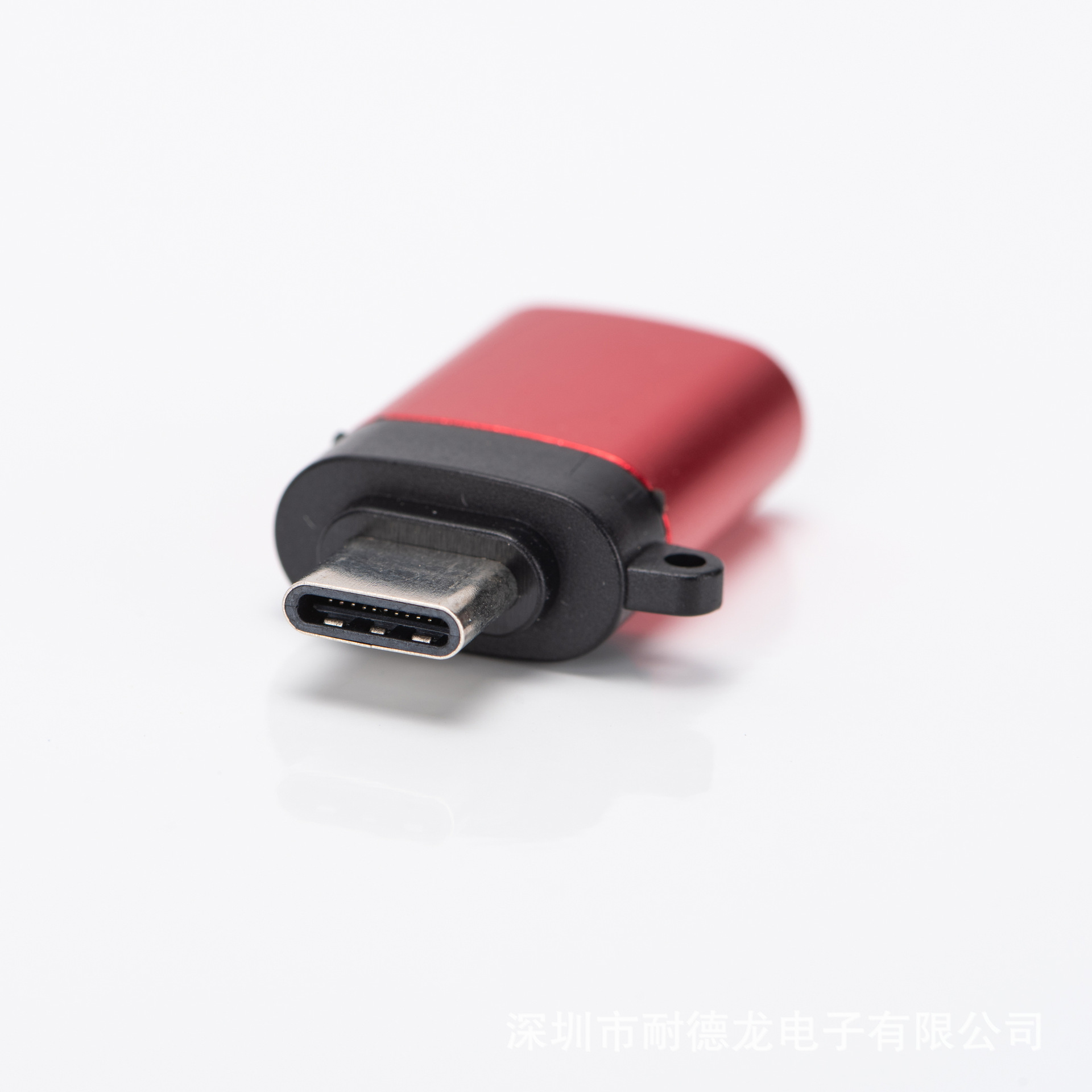 type-c adapter TYPE-C to USB3.0 OTG adapter is made of aluminum alloy and is a lanyard with a hook Specification drawing