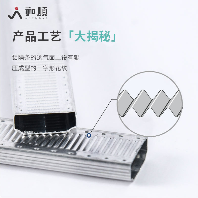 Embossed hollow aluminum strips, aluminum spacer strips for hollow glass doors and Windows, embossed black aluminum strips, roller-coated black embossed aluminum strips details Picture