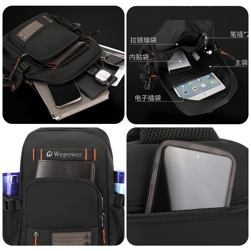 The new WEPOWER hand-held shoulder bag with a large capacity for daily travel is a practical and functional chest bag Application Scenario