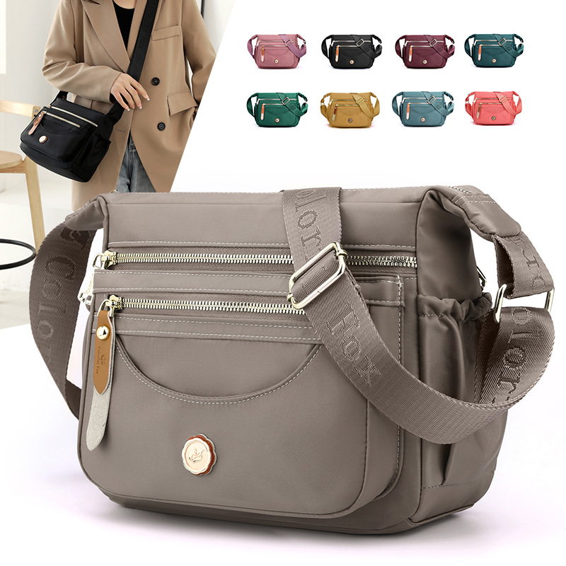 Colorful Fox Cross-border multi-layered shoulder Bag for Women, casual Mom Bag, large-capacity waterproof nylon crossbody bag full figure