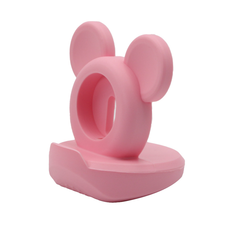 This wireless charging dock is suitable for Apple Watch and a Mickey Mouse silicone watch charging stand for iwatch Item Picture