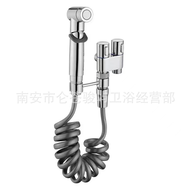 Angle valve toilet companion spray gun, one in and two out function, bathroom feminine wash, high-pressure spray gun, household flush Item Picture