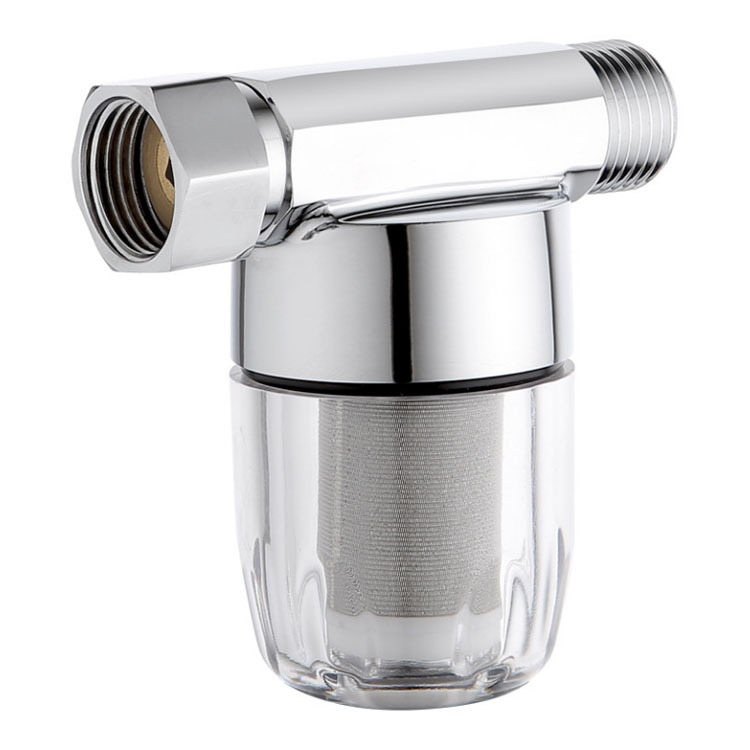 4-point brass inner and outer wire straight-through pre-filter, 304 stainless steel filter screen, water heater faucet, toilet filter Item Picture
