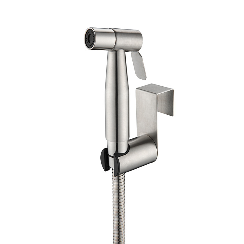 Stainless steel baked paint toilet companion set nozzle, one in and two out, dual handle and dual control, pressurized bathroom spray gun faucet Item Picture