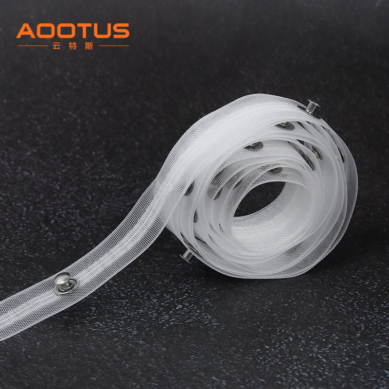 Source factory electric curtain track serpentine fabric tape, thickened polyester nylon yarn tape, serpentine curtain accessories fabric tape Specification drawing