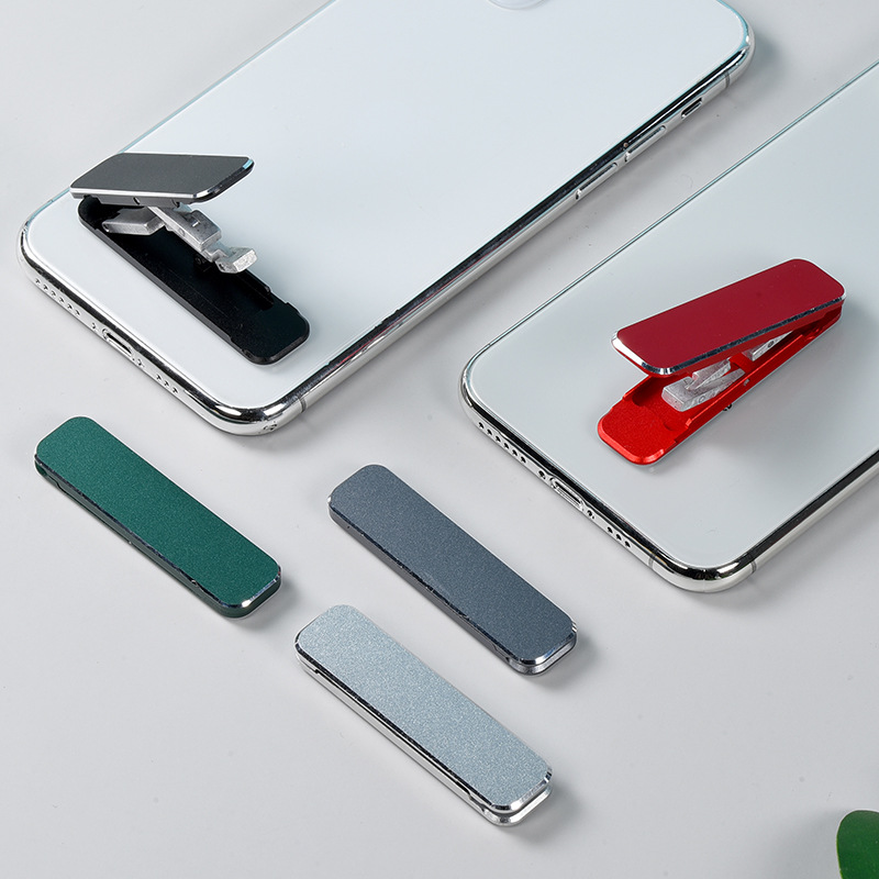 Wholesale LOgo metal ultra-thin back cover, back-sticking support frame, mini ring buckle, portable desktop Specification drawing