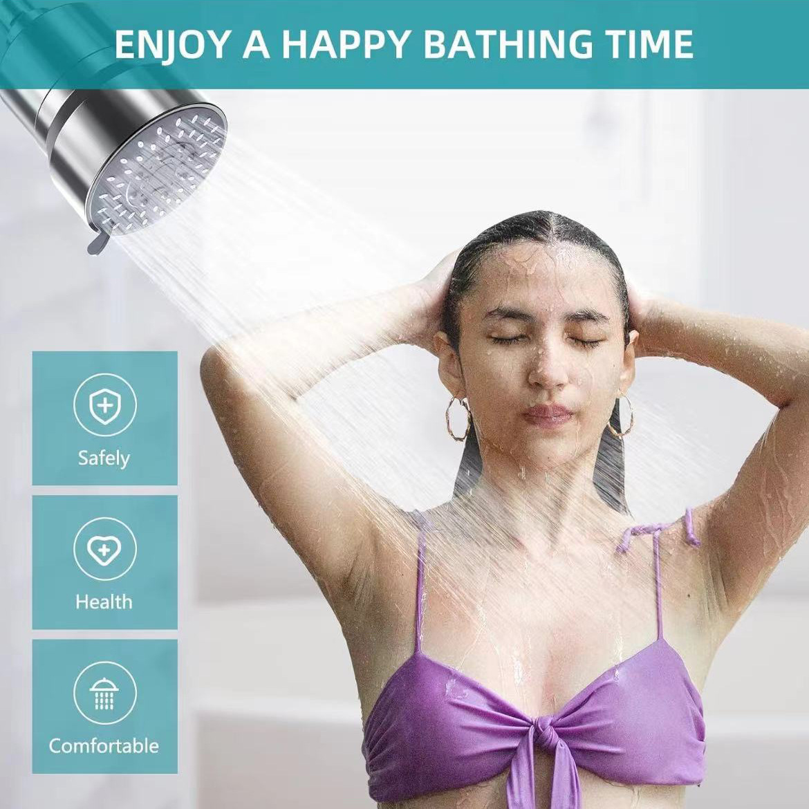 Cross-border new product, Amazon water purifier for foreign trade, 20-layer filtration, concealed shower head, multi-functional integrated showerhead Application Scenario