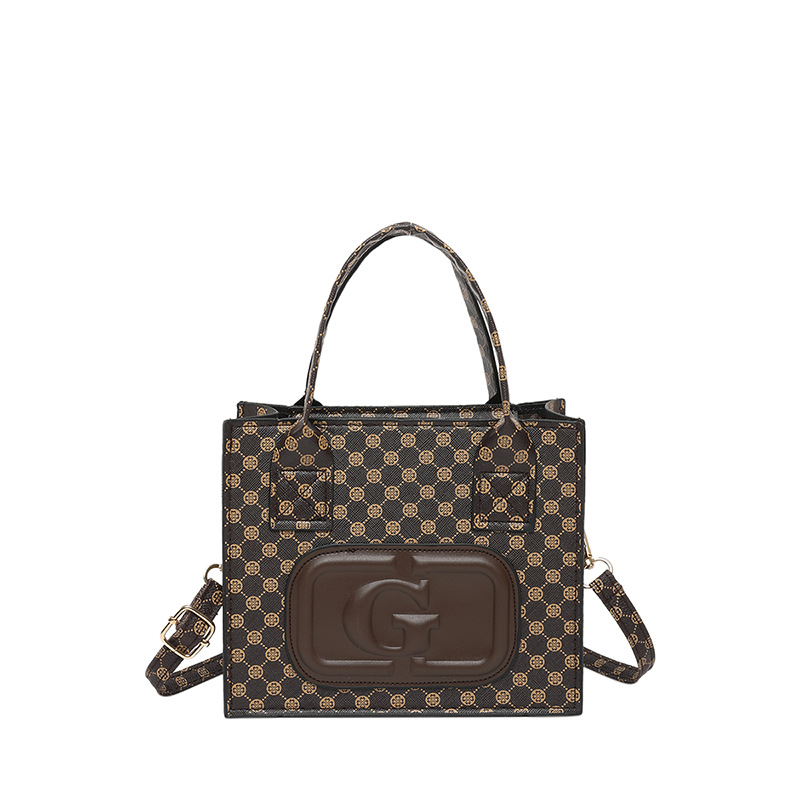 Cross-border printed small square bag 2025 New style European and American fashion crossbody bag, trendy retro letter handbag Item Picture