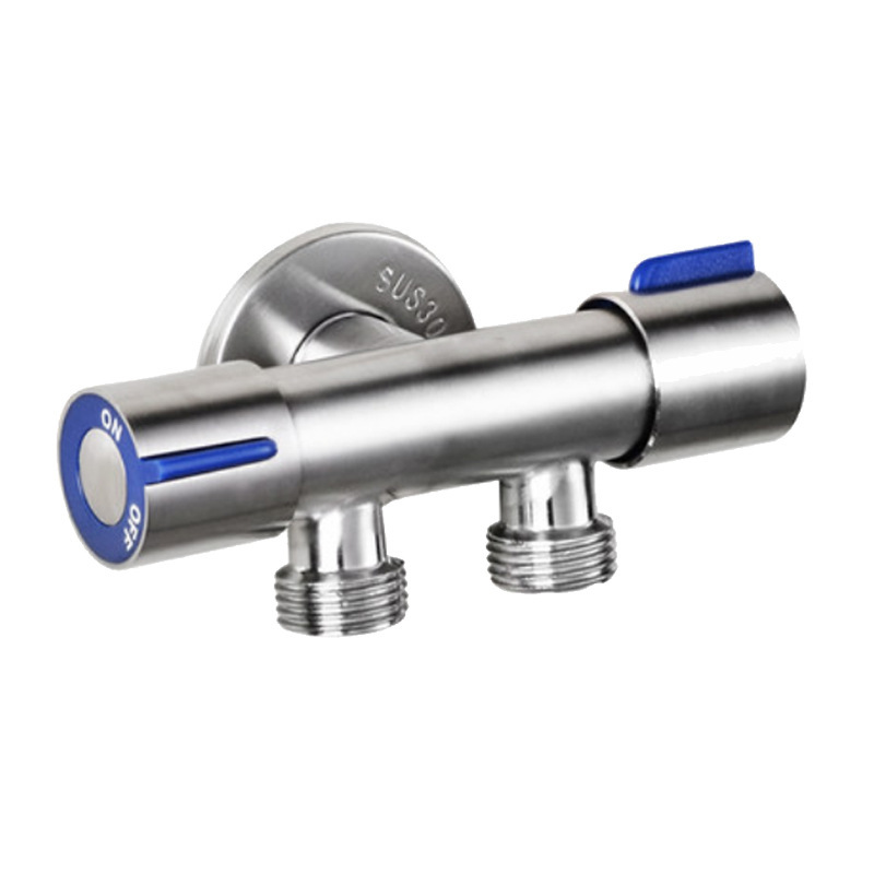 304 stainless steel dual-control one-in-two-out three-way Angle valve, multi-functional washing machine, toilet, spray gun, dual-purpose faucet Item Picture