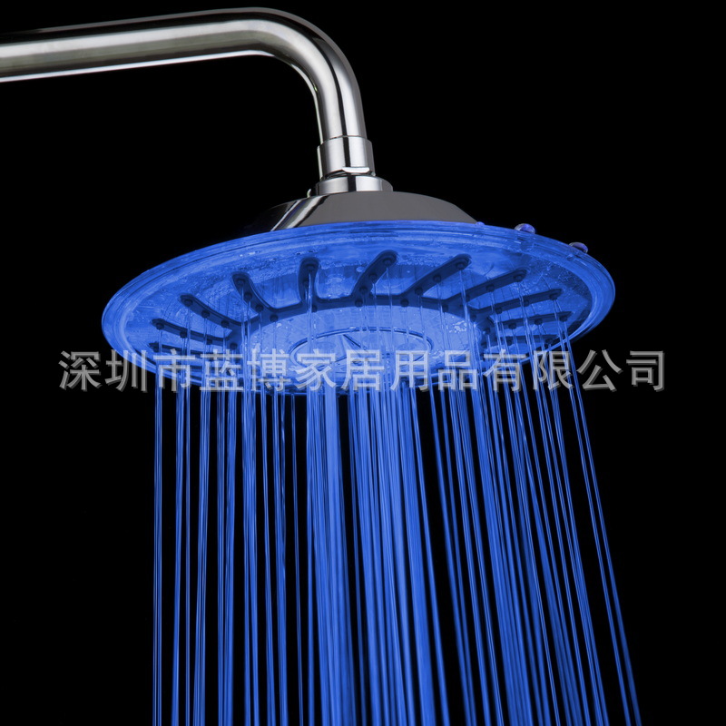 8-inch round shower head 8030-A3 with LED top spray temperature control, three-color temperature sensing and color-changing/seven-color self-color-changing light emission details Picture