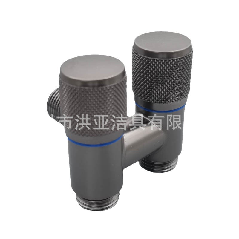 Stainless steel toilet companion bathroom one-in two-out quick-opening triangular valve 4-minute dual-function high-flow water distributor Item Picture