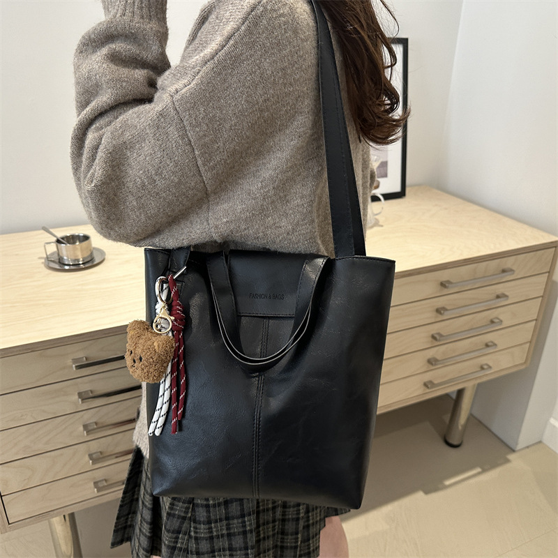 Tote bag, large-capacity messenger bag, crossbody bag, women's bucket bag, women's high-end style, single-shoulder bag for work and commuting Specification drawing