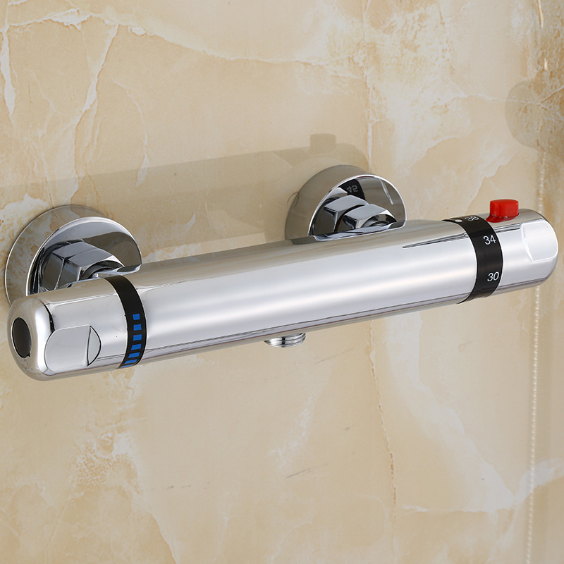 Thermostatic valve, copper thermostatic faucet, solar water heater mixing valve, temperature control valve, bathroom shower set, cold and hot faucet Application Scenario