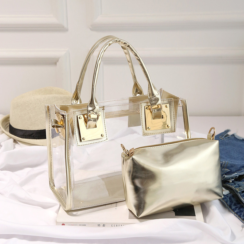 Chao Bao 2017 New transparent women's Bag, Korean style fashionable jelly handbag, trendy and versatile, single-shoulder crossbody small square bag Application Scenario