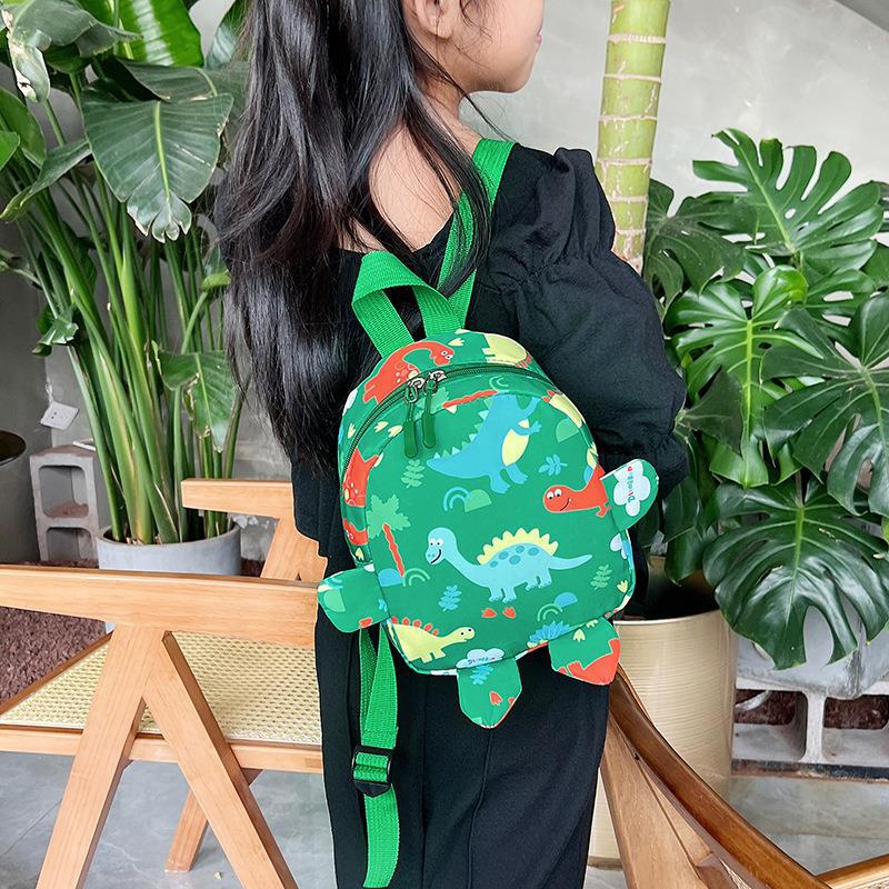 New kindergarten schoolbag, children's cartoon dinosaur small backpack, Korean version color-blocking outdoor lightweight backpack for boys and girls Specification drawing