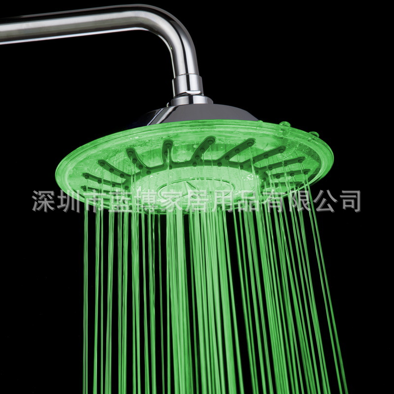 8-inch round shower head 8030-A3 with LED top spray temperature control, three-color temperature sensing and color-changing/seven-color self-color-changing light emission Specification drawing