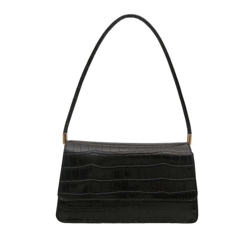 Solid color spring 2025 new style, large capacity, elegant and beautiful ladies' stone pattern casual single-shoulder hand-carried underarm bag Item Picture