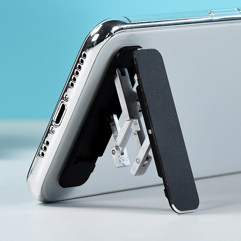 Wholesale LOgo metal ultra-thin back cover, back-sticking support frame, mini ring buckle, portable desktop details Picture