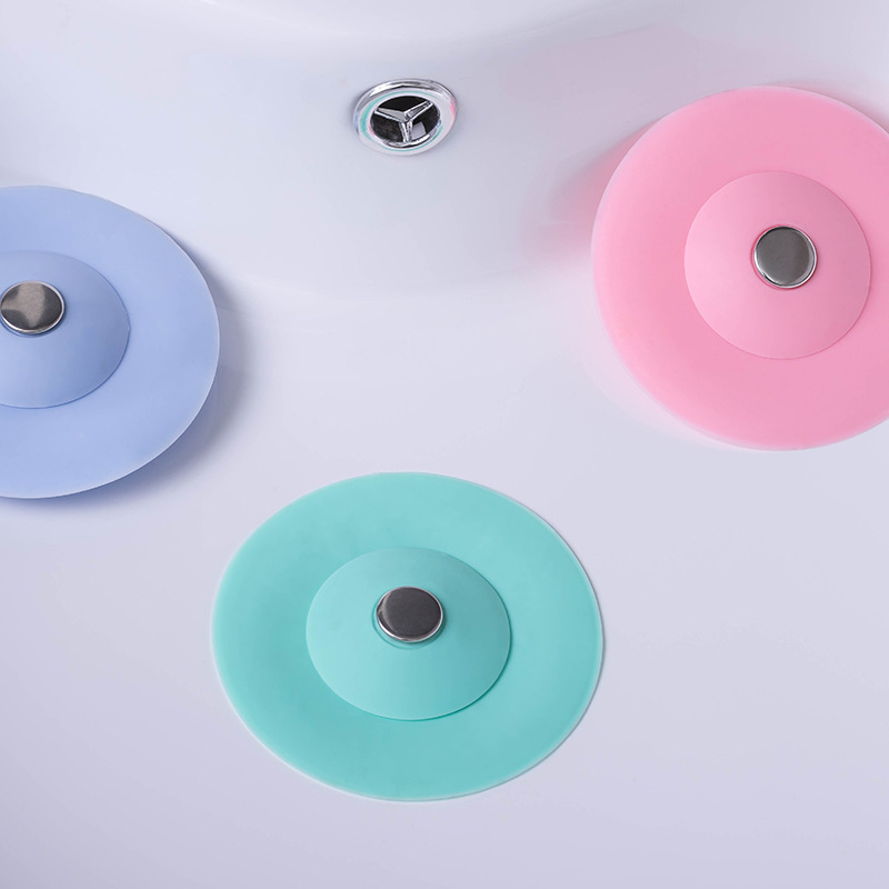 Kitchen press-type anti-odor sealing and bouncing silicone floor drain, bathroom anti-clogging plastic sink and filter flying disc floor drain Application Scenario