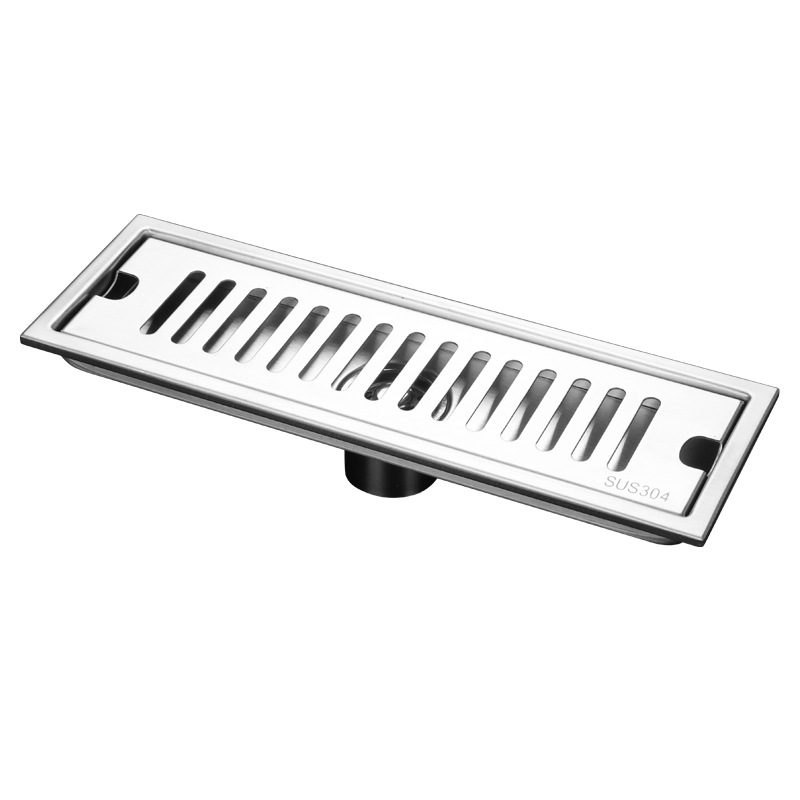 Long floor drain bathroom stainless steel 304 thickened large-capacity anti-odor hotel shower room project rectangular cross-border Item Picture