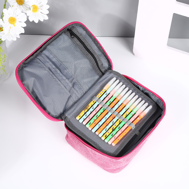 A large-capacity 72-hole art brush, a best-selling Amazon sketch pen storage bag for boys and girls, and a large-sized pen case for students Specification drawing