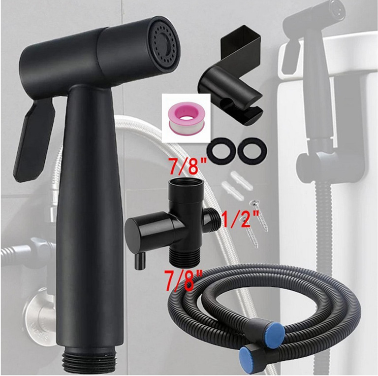 Toilet companion, women's washing machine, spray gun set, high-pressure booster nozzle, toilet spray gun, 304 stainless steel Specification drawing