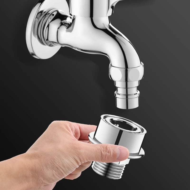 All-copper Siemens washing machine water inlet pipe snap-on conversion joint, Little Swan water inlet 4-inch faucet to 6-inch thread Specification drawing