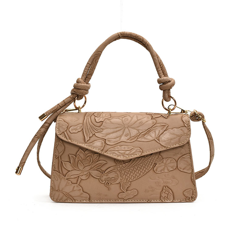 Cross-border retro-textured hand-held small bag for women, 2025 new niche embossed bag, simple and versatile single-shoulder crossbody bag Item Picture