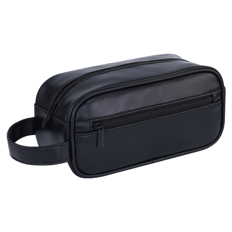 Cross-border travel and business trip supplies, outdoor men's toiletries bag, pu portable hand-held cosmetic bag, large capacity, high-end feel Item Picture