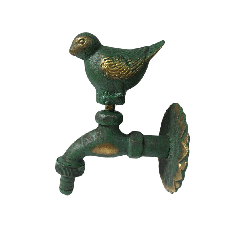 All-copper animal faucet, garden and gardening faucet, antique and aged, single-hole wall-mounted mop sink, woodpecker Item Picture