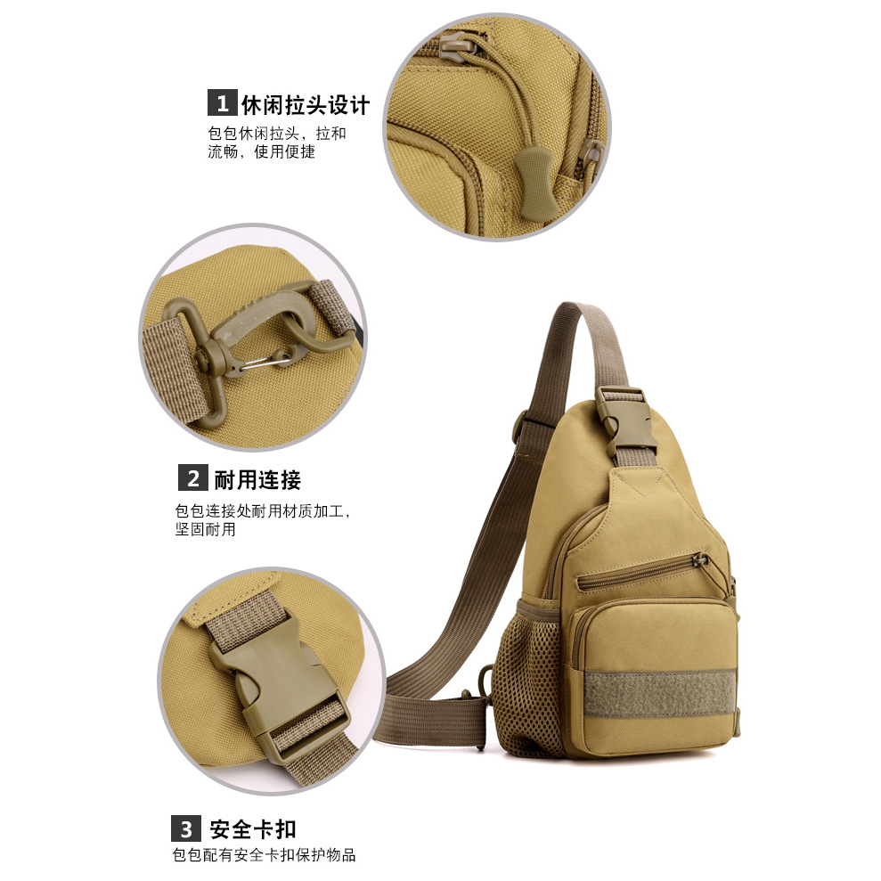 New tactical chest bag, multi-functional mobile phone bag, men's and women's casual sports travel crossbody bag, cycling and mountain climbing bag details Picture