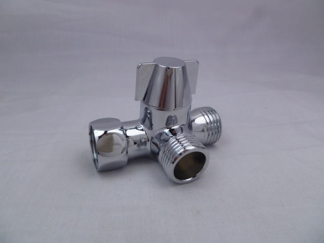 Lotus pod arm adapter, three-way water distributor, T-type nozzle, shower arm, three-way one-in and two-out water distributor Specification drawing