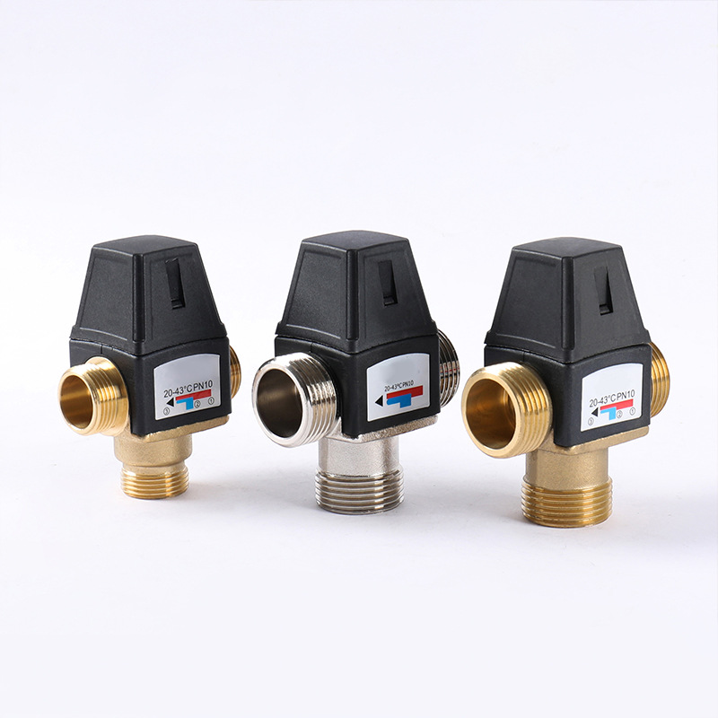 Cross-border best-selling brass constant-temperature mixing valve, automatic constant-temperature regulating mixing valve for hot and cold water, in stock from the manufacturer details Picture
