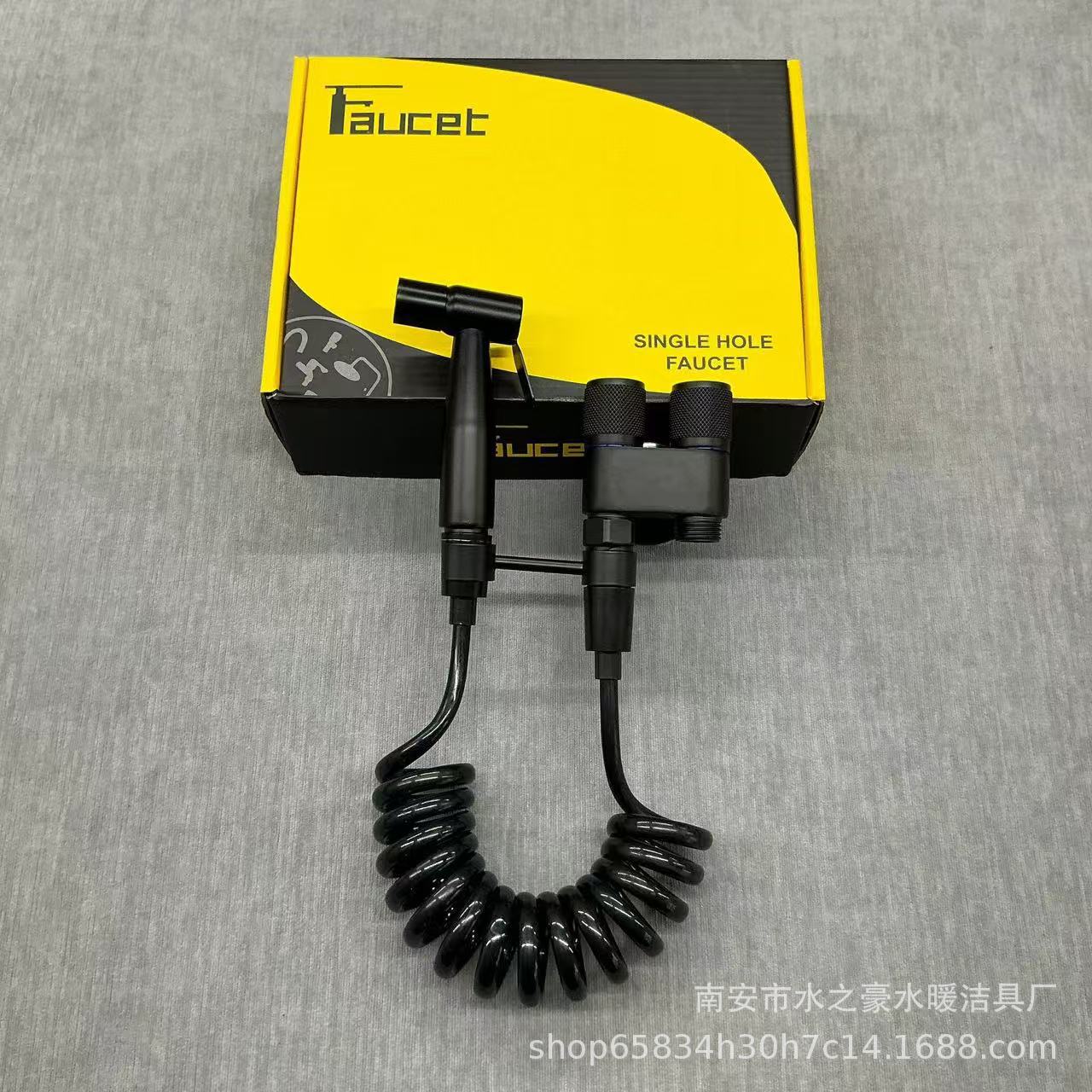 Mini toilet companion, one inlet and two outlet Angle valve, stainless steel pressurized spray gun, bathroom feminine wash nozzle manufacturer details Picture