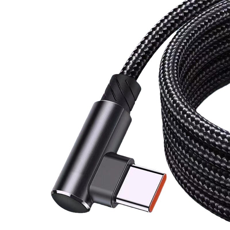 The 6A elbow data cable is a fast charging cable for Huawei, vivo and Honor mobile phones, a dedicated gaming cable for Type-C vehicles Item Picture