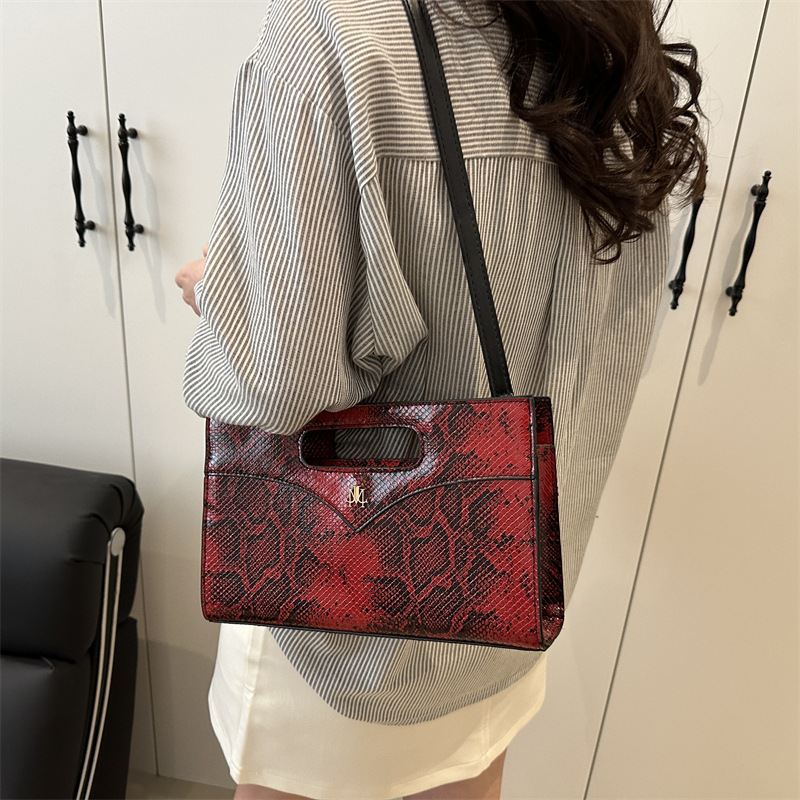 The 2025 new fashionable and trendy design, niche printed large-capacity tote bag, elegant hand-held shoulder crossbody bag for women Specification drawing