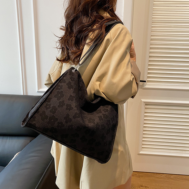 Tote bag for Women 2024 Autumn New Korean version large-capacity handbag, women's class commuting underarm bag, single-shoulder bag for women Specification drawing