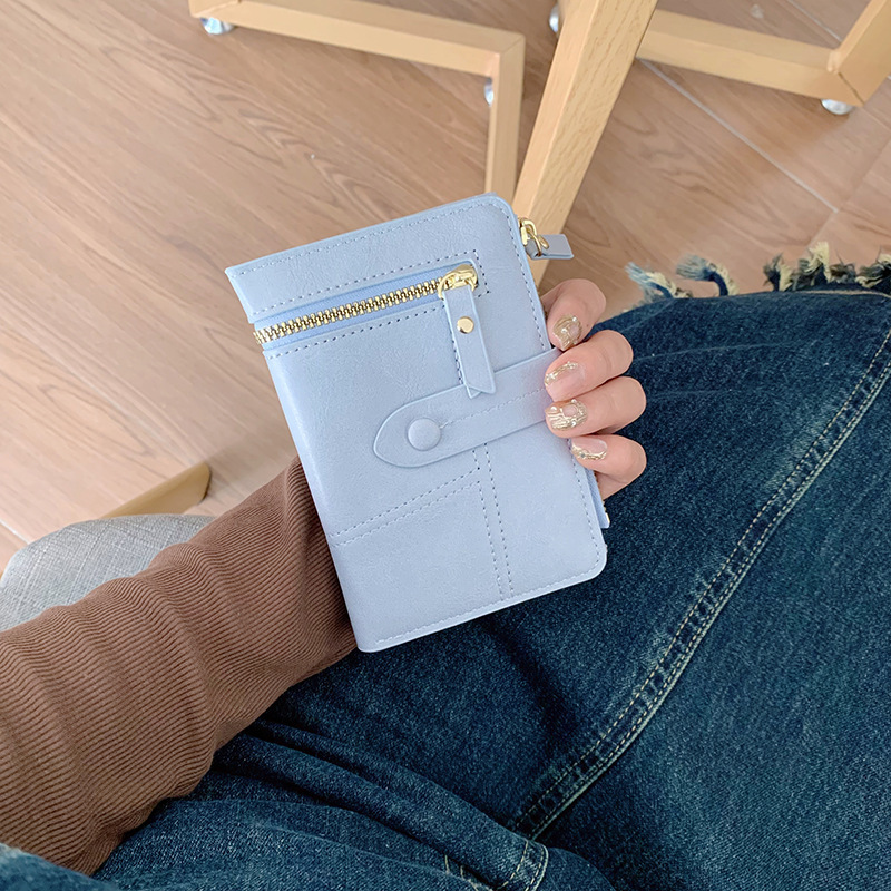 2023 New Style Women's wallet, short and fashionable mini handbag, pu leather, multi-slot zipper coin purse details Picture