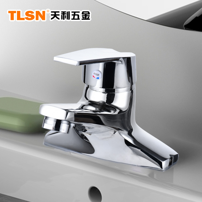 Factory direct sales and wholesale of basin faucets, washbasin faucets, bathroom cold and hot mixed faucets, famous brand two-piece copper body full figure