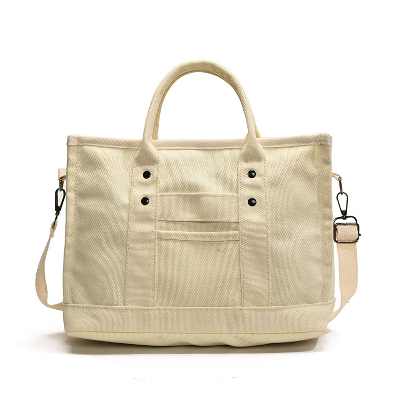 Large-capacity bags, versatile casual canvas single-shoulder bags, handbags, fashionable tote bags for college students, small square bags Item Picture