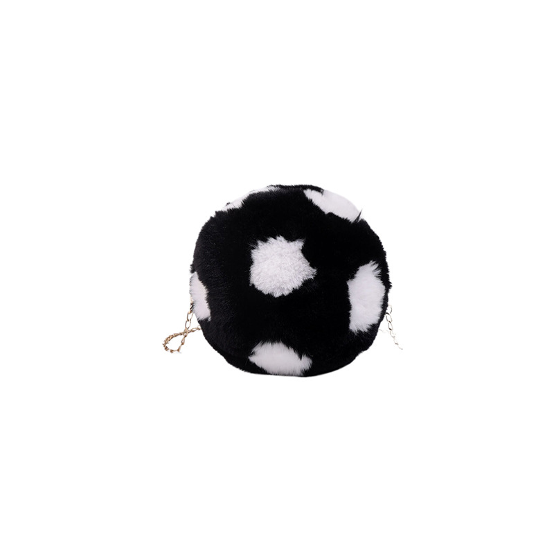 Personalized colorful football fur bag, fashionable chain crossbody bag, new cute plush single-shoulder bag for autumn and winter 2024 Item Picture