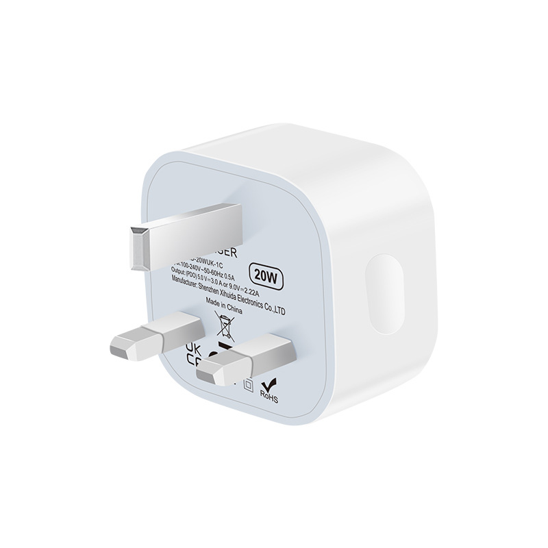 The cross-border pd20w charger with Type-C port fast charging is compatible with the UKCA certified pd20w British standard charger for Apple 15 Item Picture