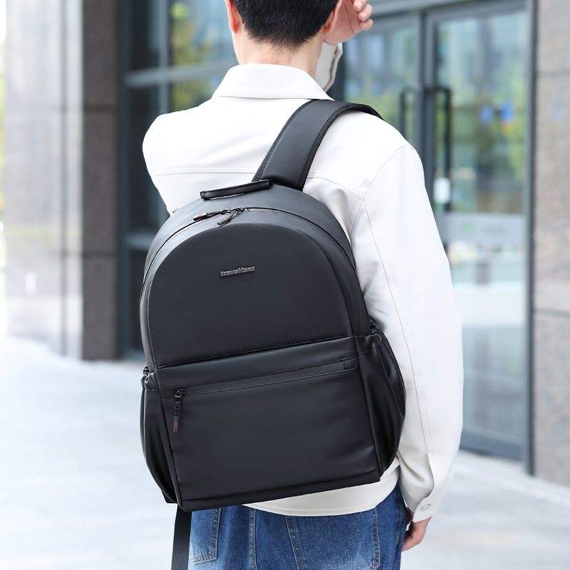 New Ruitu leather film backpack, large-capacity travel backpack, student schoolbag, outdoor water-resistant backpack full figure