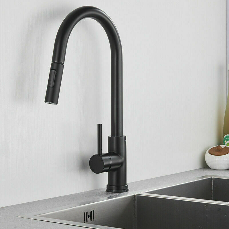 Black smart kitchen sink faucet pull-out nozzle, stainless steel touch sensor kitchen touch faucet details Picture