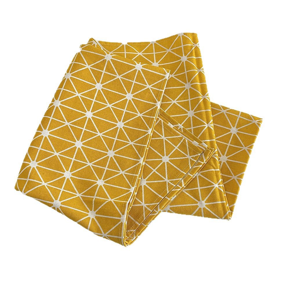 bj5209 InS-style small round table tablecloth, simple and fresh cotton and linen tablecloth, coffee table fabric, oil-resistant tablecloth, heat-resistant tablecloth Item Picture