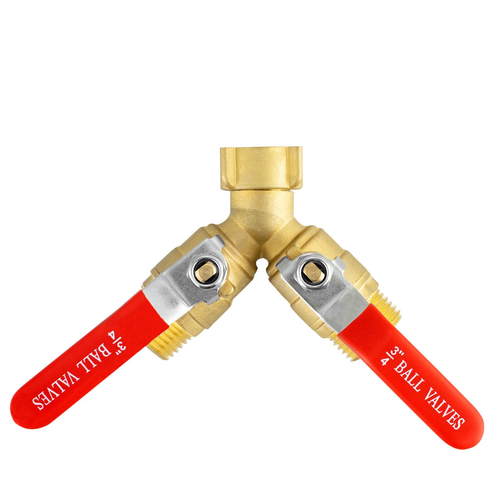 Cross-border US-made brass Y valve hose distributor 3/4GHT garden hose threaded all-copper double-way valve Item Picture