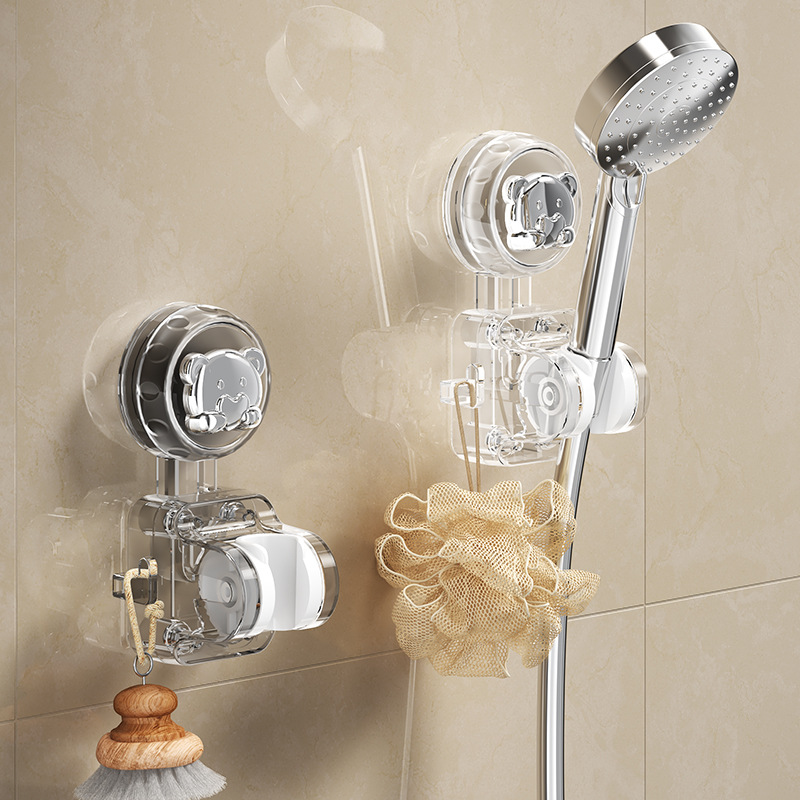Bathroom suction cup shower head stand, household bracket, fixed without drilling, movable and adjustable, children's shower head base details Picture